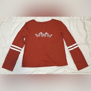 Girls long sleeve T shirt Favorite Box Tee Butterfly’s size Small 7